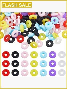 420 Pcs Silicone O Ring Beads Spacer Beads for Jewelry Making DIY Craft
